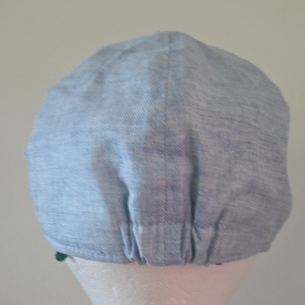 Epoch Light Blue Linen Men's Flat Cap - Picture 9 of 10